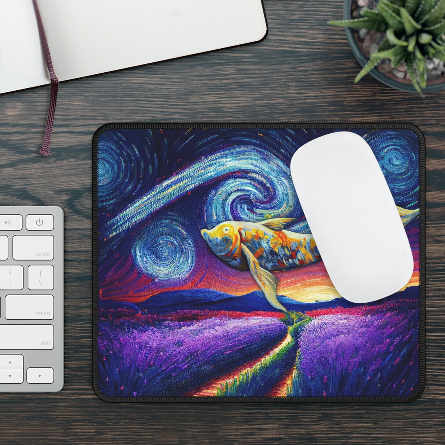 Starry Lavender Fields Haze - Mouse Pad - Van Gogh inspired - Swiftie Merch Gift