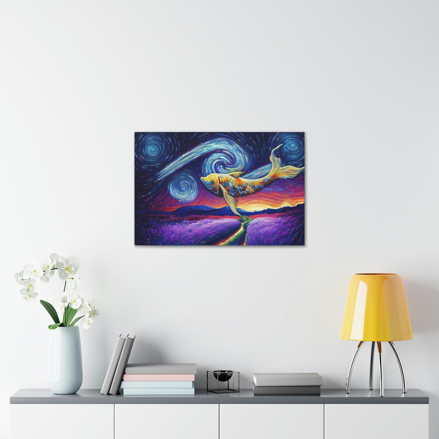 Starry Lavender Fields Haze - Canvas - Van Gogh inspired - Swiftie Merch Gift Canvas Gallery Wraps