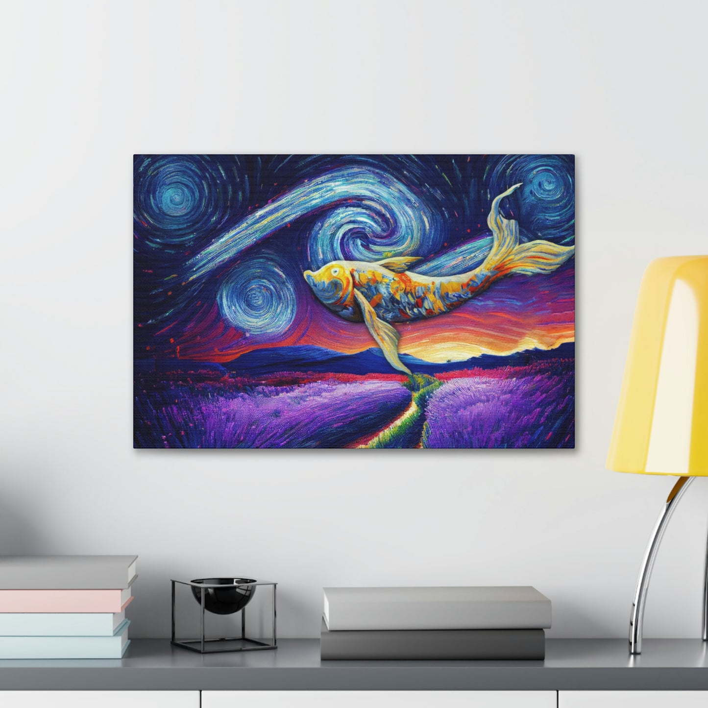 Starry Lavender Fields Haze - Canvas - Van Gogh inspired - Swiftie Merch Gift Canvas Gallery Wraps