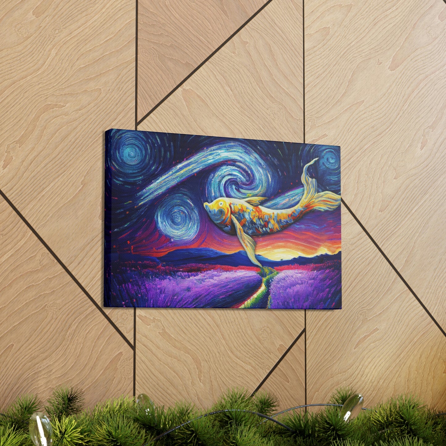 Starry Lavender Fields Haze - Canvas - Van Gogh inspired - Swiftie Merch Gift Canvas Gallery Wraps