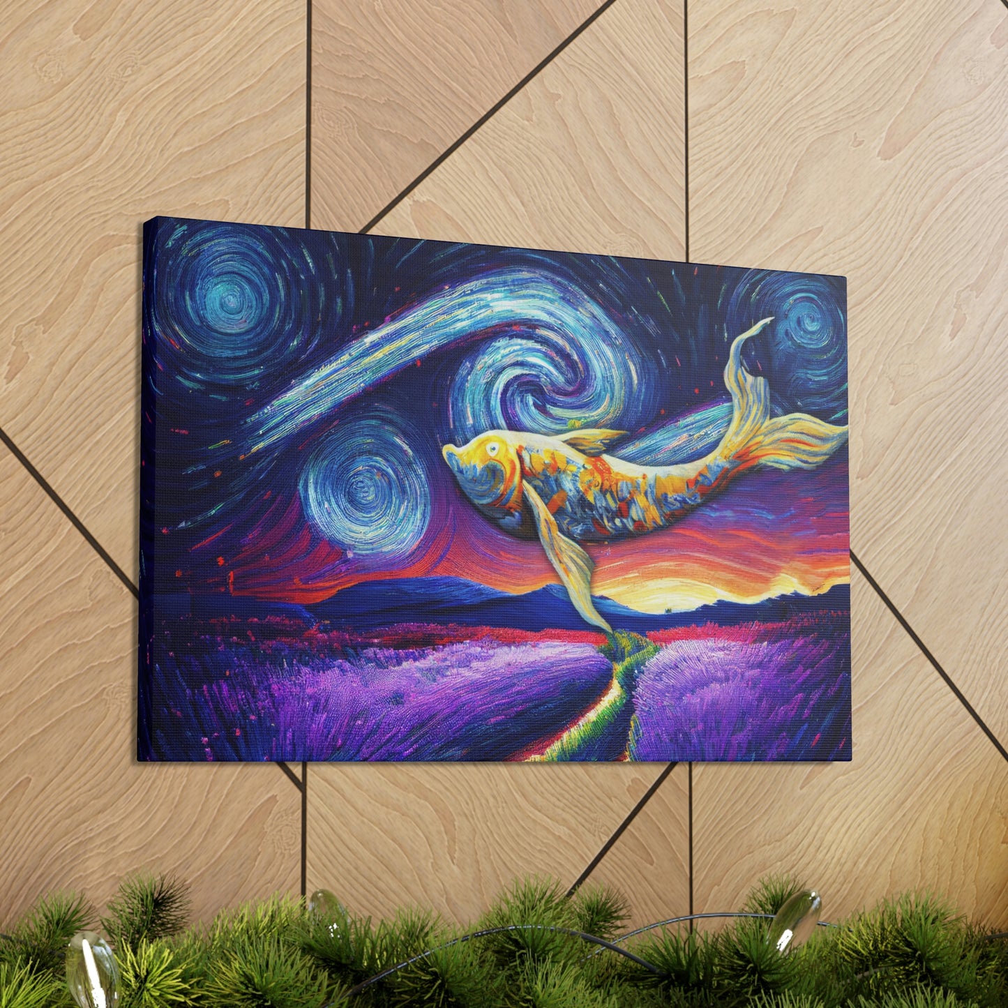 Starry Lavender Fields Haze - Canvas - Van Gogh inspired - Swiftie Merch Gift Canvas Gallery Wraps